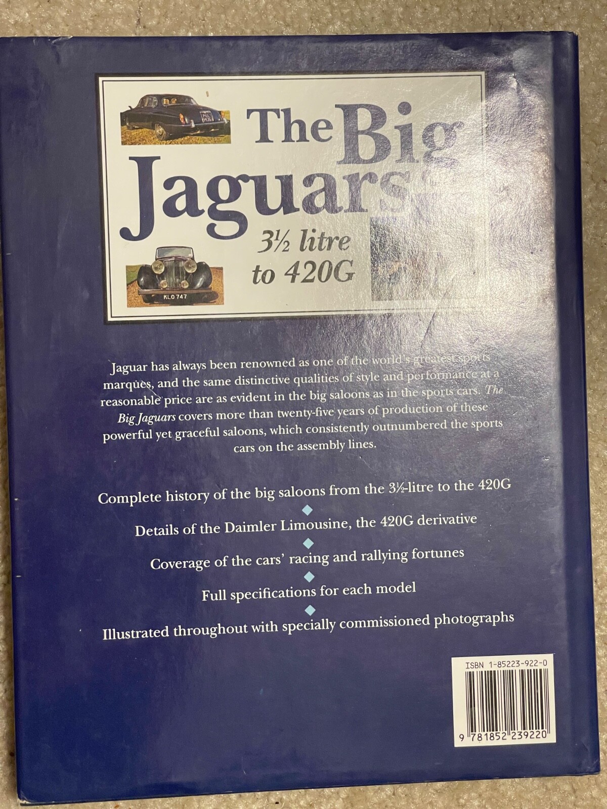 The Big Jaguars 3 1/2 Litre-420G by Graham Robson (1995, Hardcover)