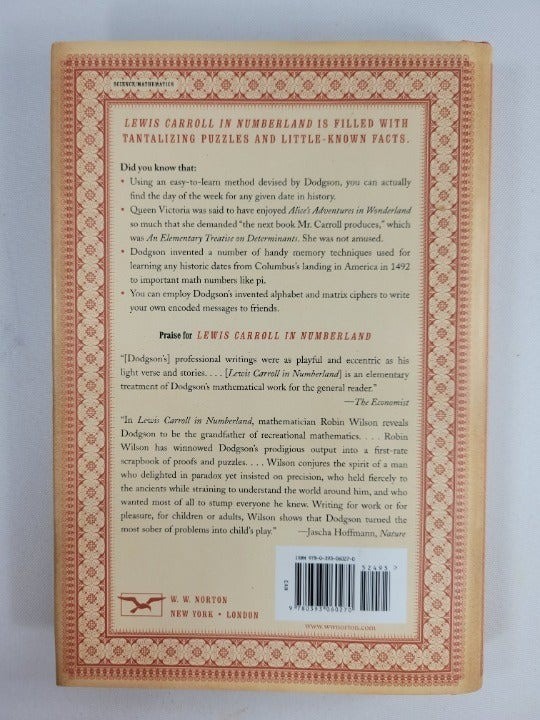 Lewis Carroll in Numberland His Fantastical Mathematical Logical Life