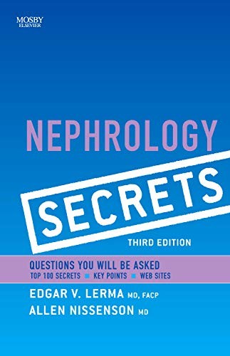 NEPHROLOGY SECRETS By Edgar Lerma & Allen R. Nissenson **Mint Condition**
