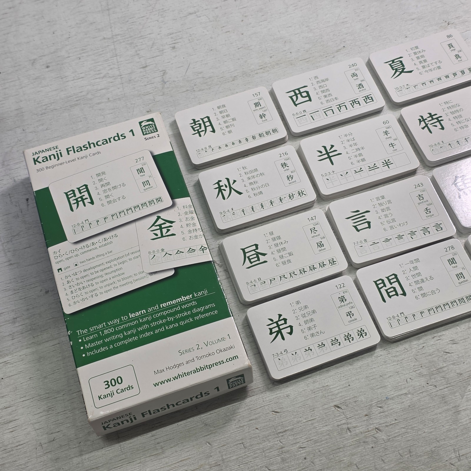 Japanese Kanji Flashcards 300 Series 2 Vol 1 Beginner Level Language Study JLPT