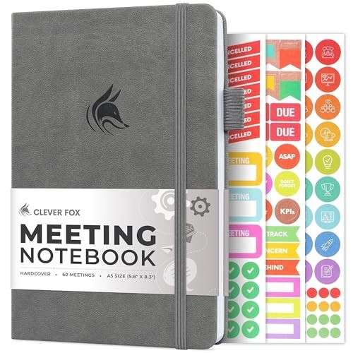Meeting Notebook Organizer – A5 Notepad for Project Management & Action Items, G