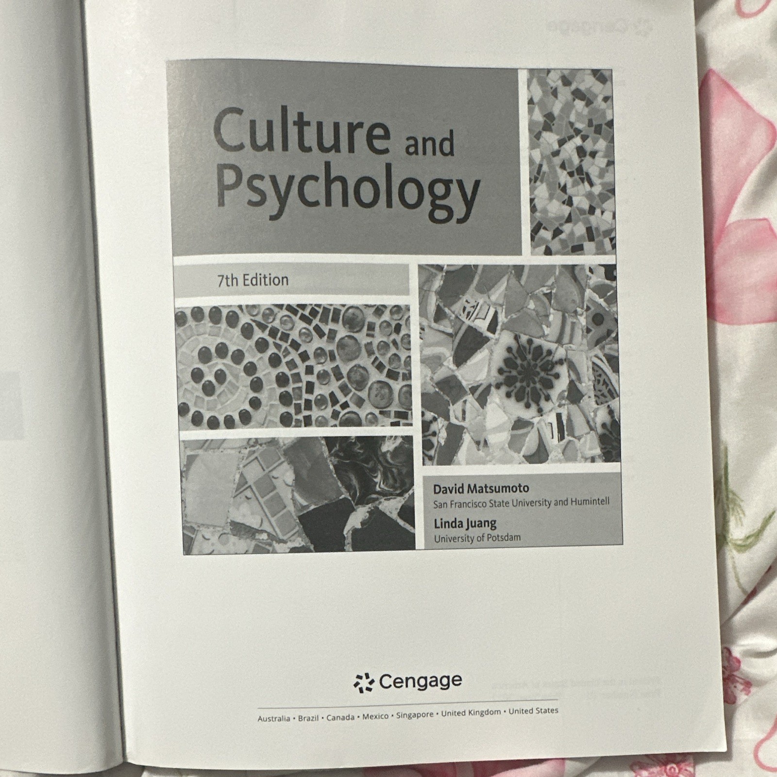 Cengage Culture and Psychology 7th Edition Textbook; David Matsumoto & Juang