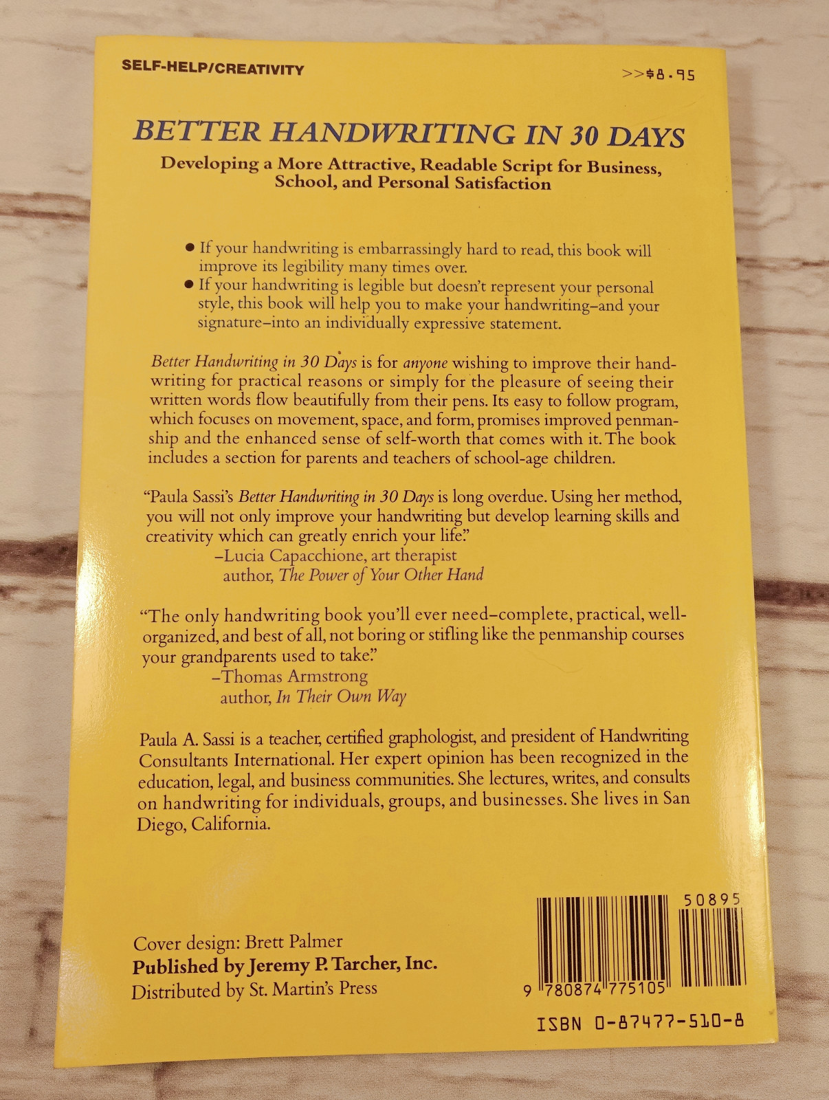 Better Handwriting in 30 Days SIGNED Paula A Sassi 1989 First Edition VTG Book