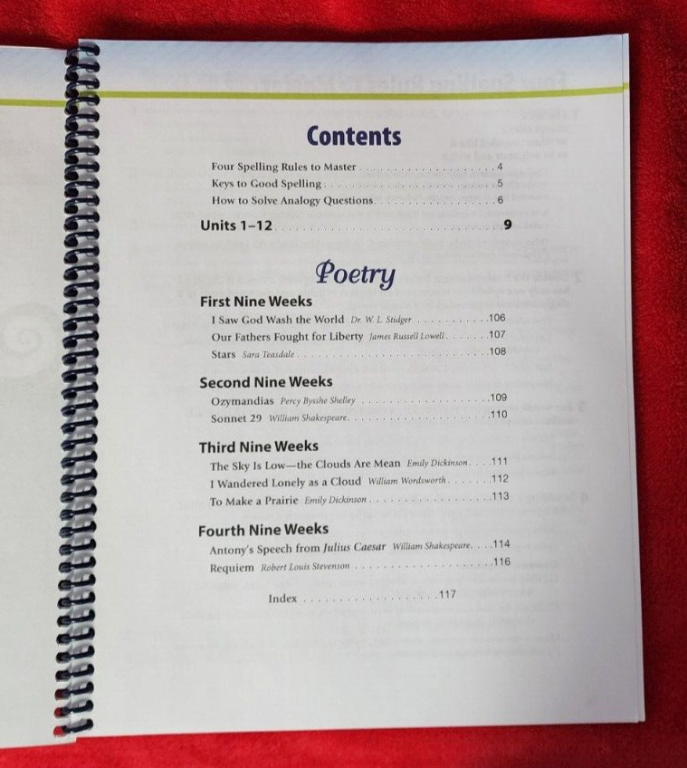 Abeka A Beka Book VOCABULARY SPELLING POETRY IV 5th Edition TEACHER KEY 16793210
