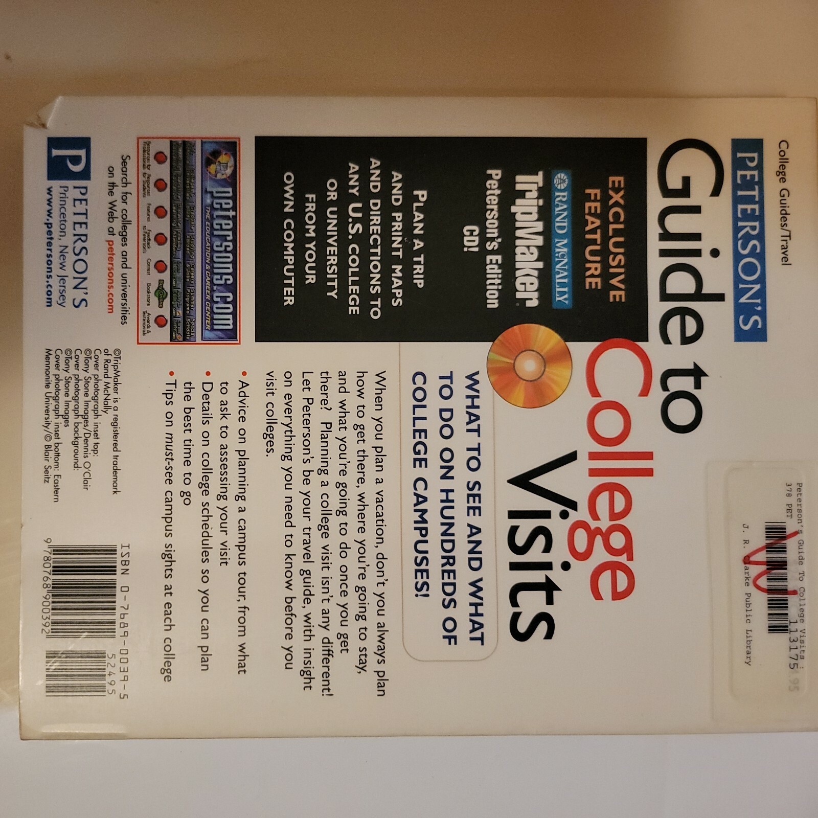 Guide to College Visits Compact Disc Peterson’s Guides
