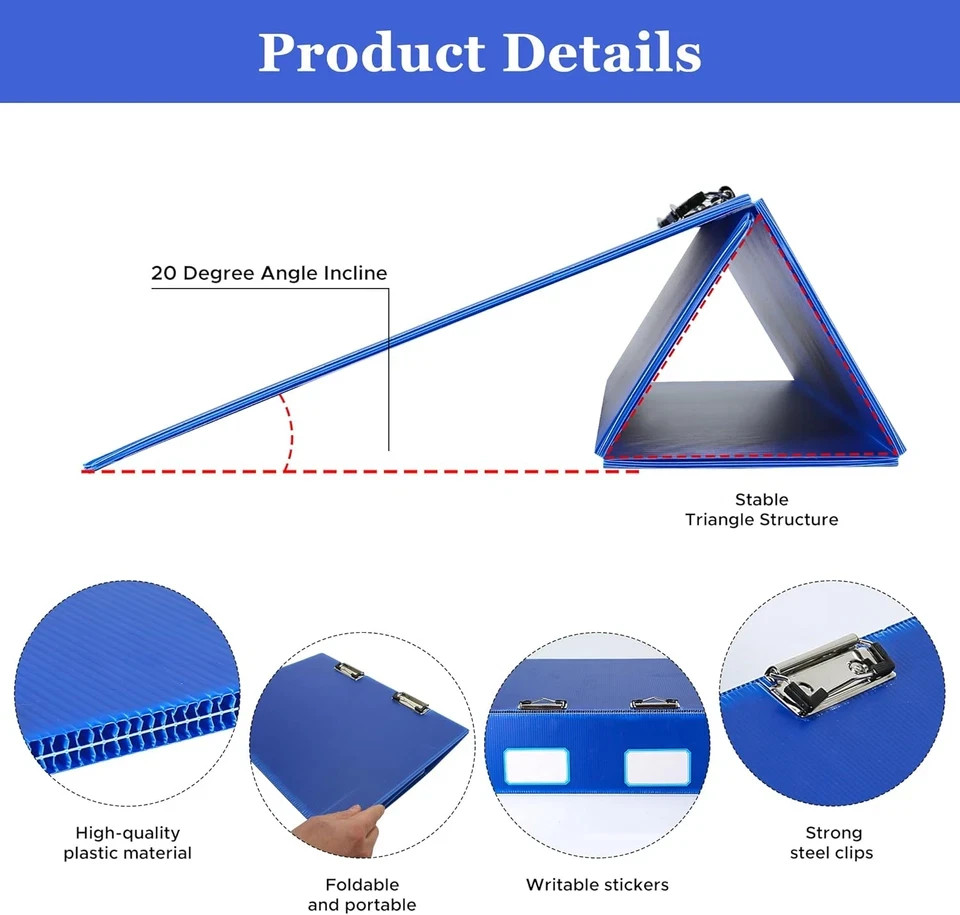 2Pcs Slant Board for Writing 16 X 12 Inch Sloped Surface Clipboard 20°Tilted Wri
