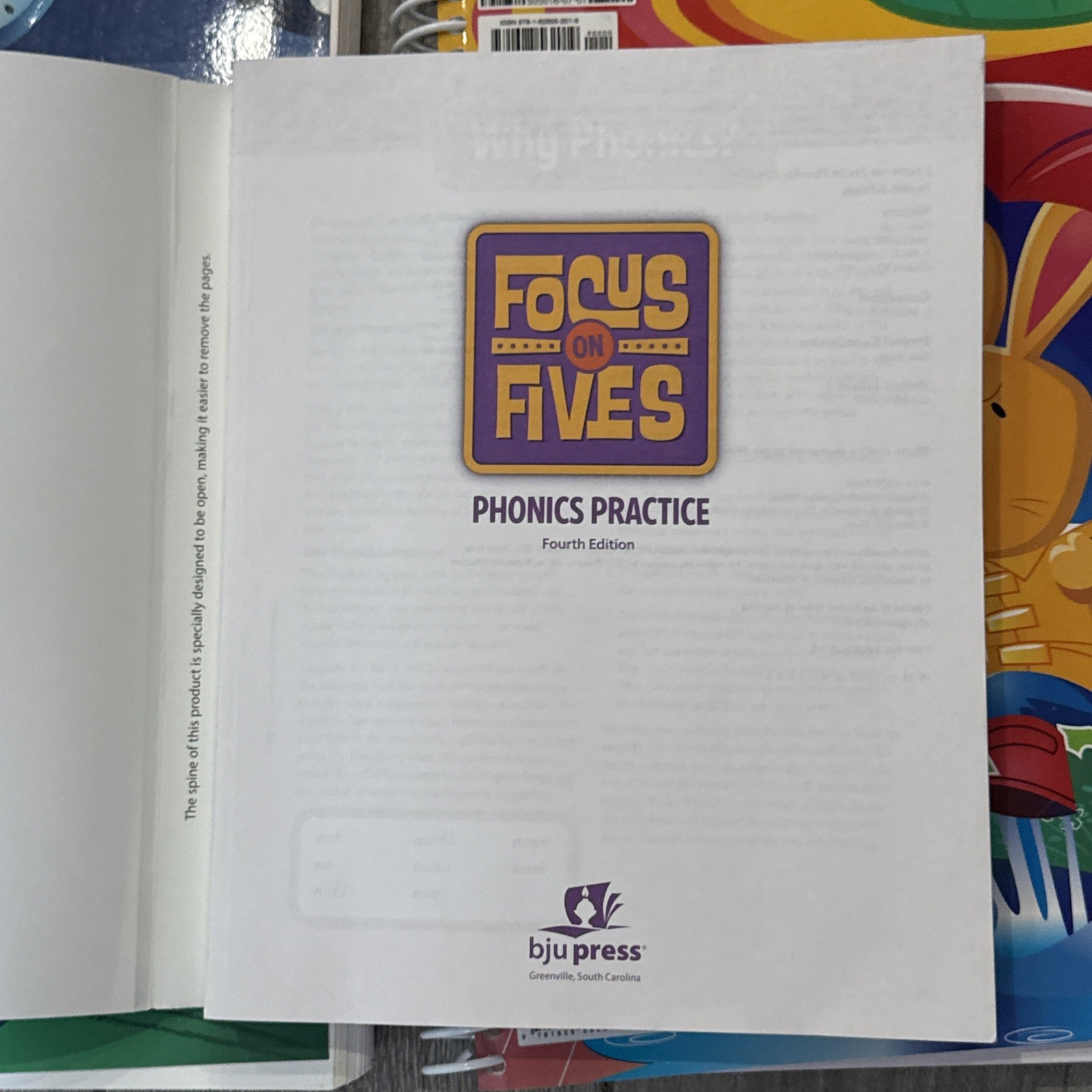 BJU Press K5 Focus On Fives, Teacher’Ed Parts 1-6, 4th Edition Phonics Practice