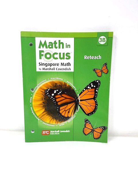 Set of 3 Math In Focus 3B Textbook Workbook Reteach Singapore Math Cavendish