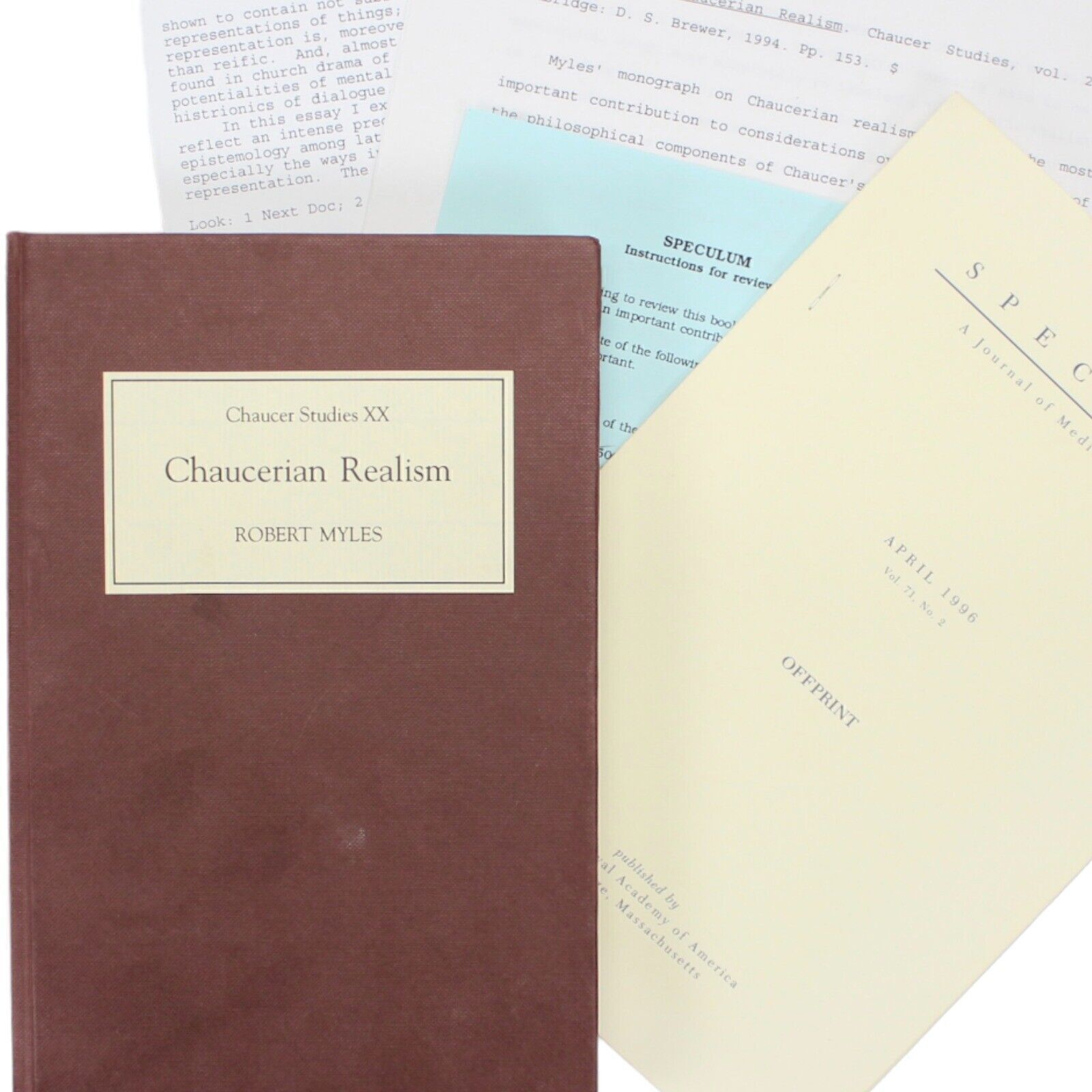 CHAUCER MEDIEVAL REALISM LITERATURE POETRY SEMIOLOGY METAPHYSICS REVIEW COPY 1ST