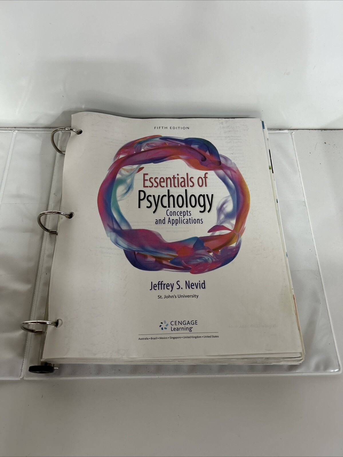 Essentials of Psychology: – Loose Leaf Bound 3 Ring Binder, by Jeffrey S Nevid