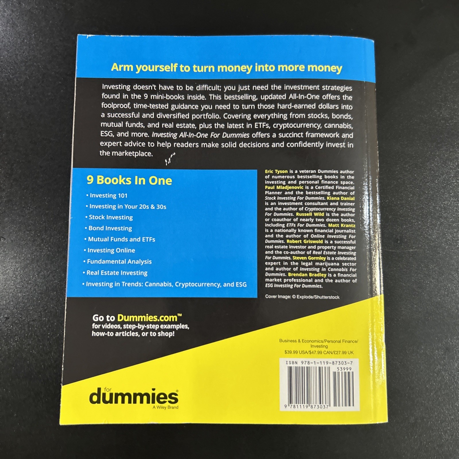 Investing All-in-One For Dummies – Paperback, by Tyson Eric – Very Good