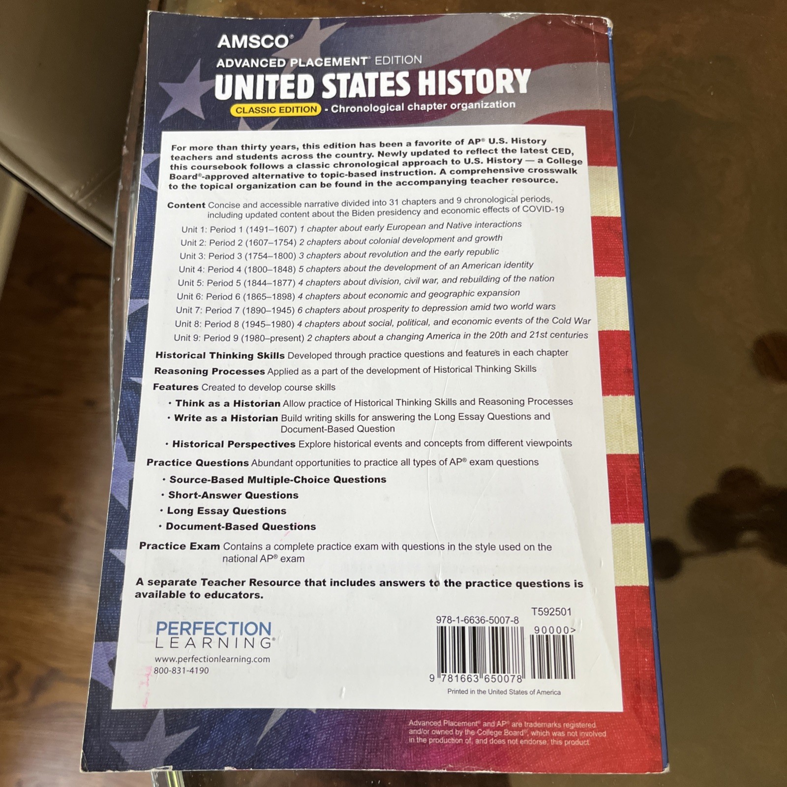 Amsco UNTED STATES HISTORY Advanced Placement Classic Edition Book
