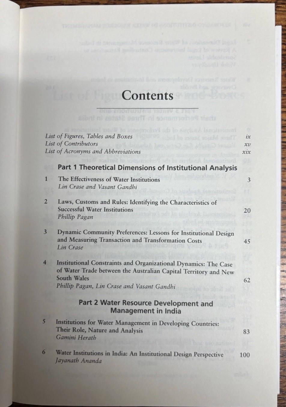 Reforming Institutions in Water Resource Management : Policy and Performance for