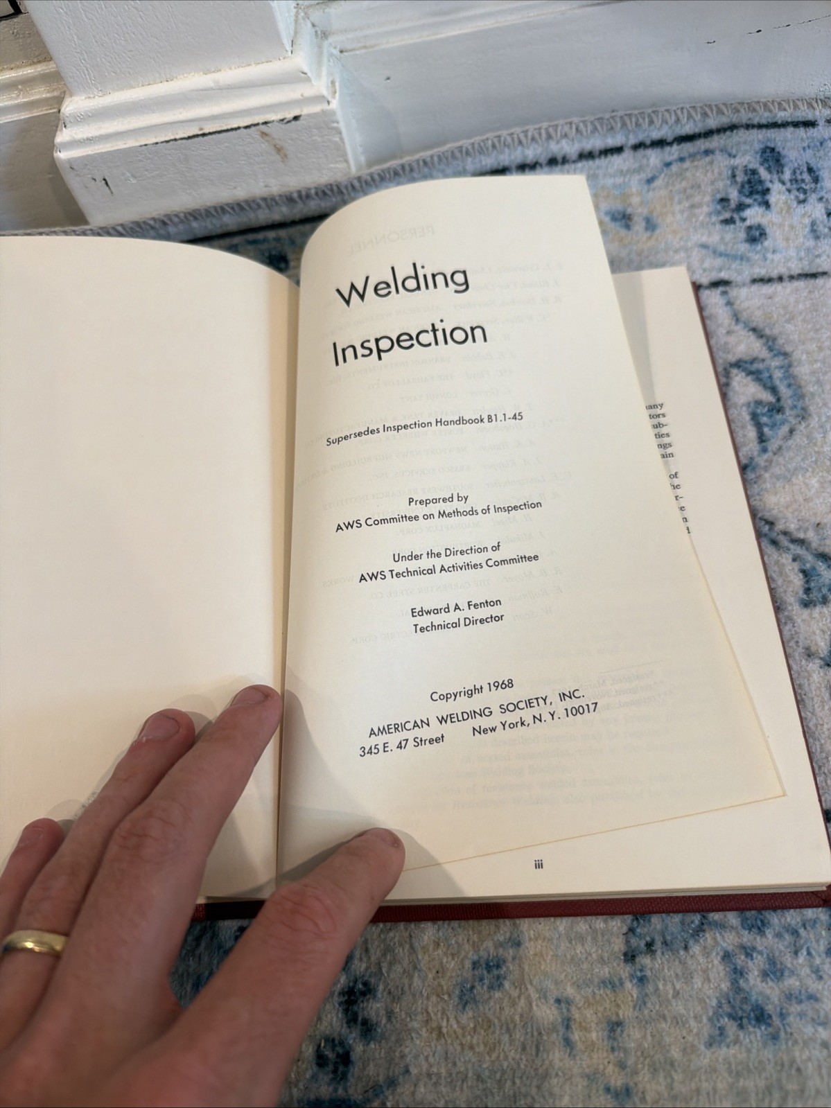 Welding Inspection Hardcover Textbook by American Welding Society, English 1968