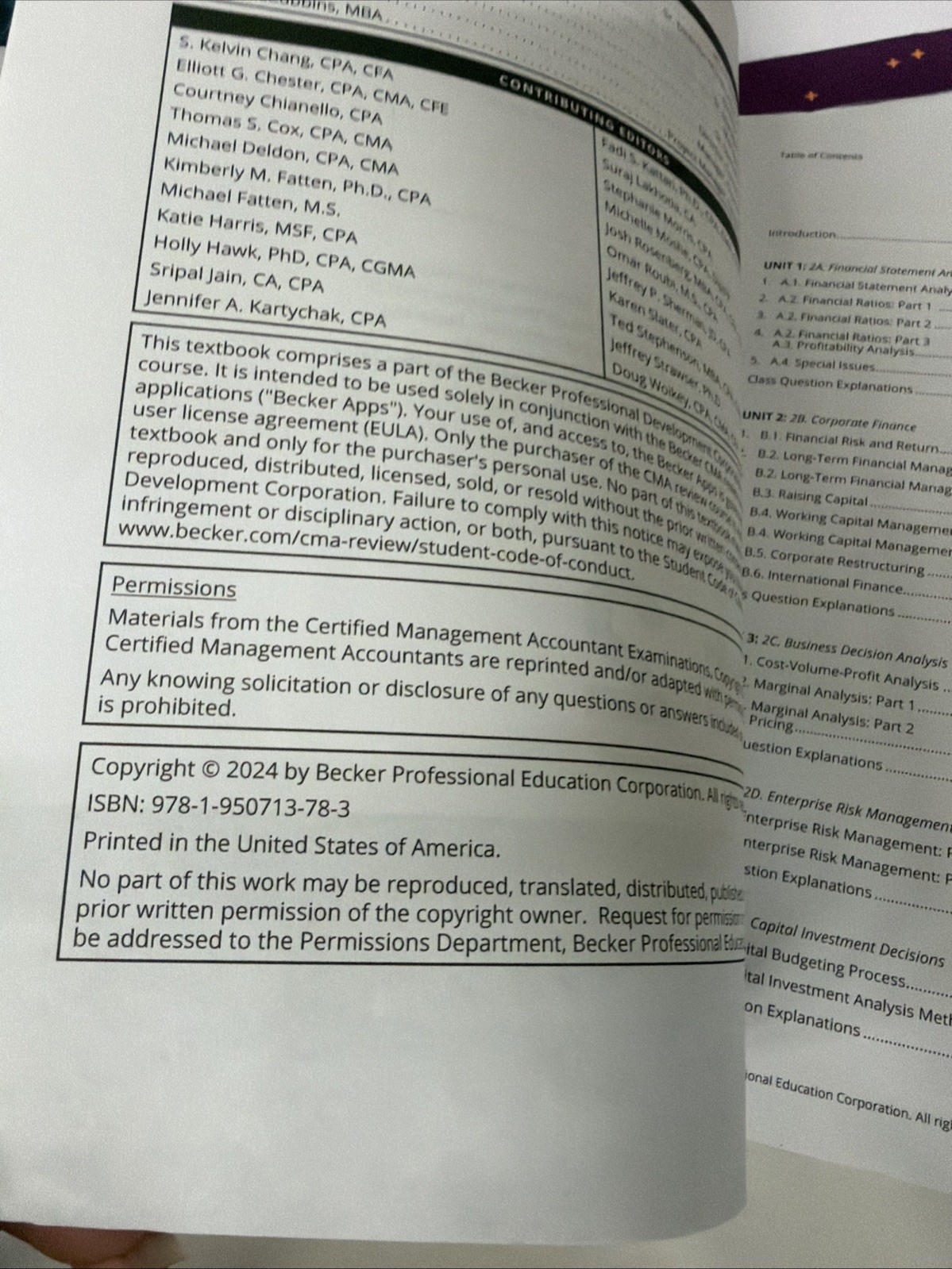 Becker CMA Exam Review Part 2 V 2.0 Strategic Financial Management NEW/OTHER