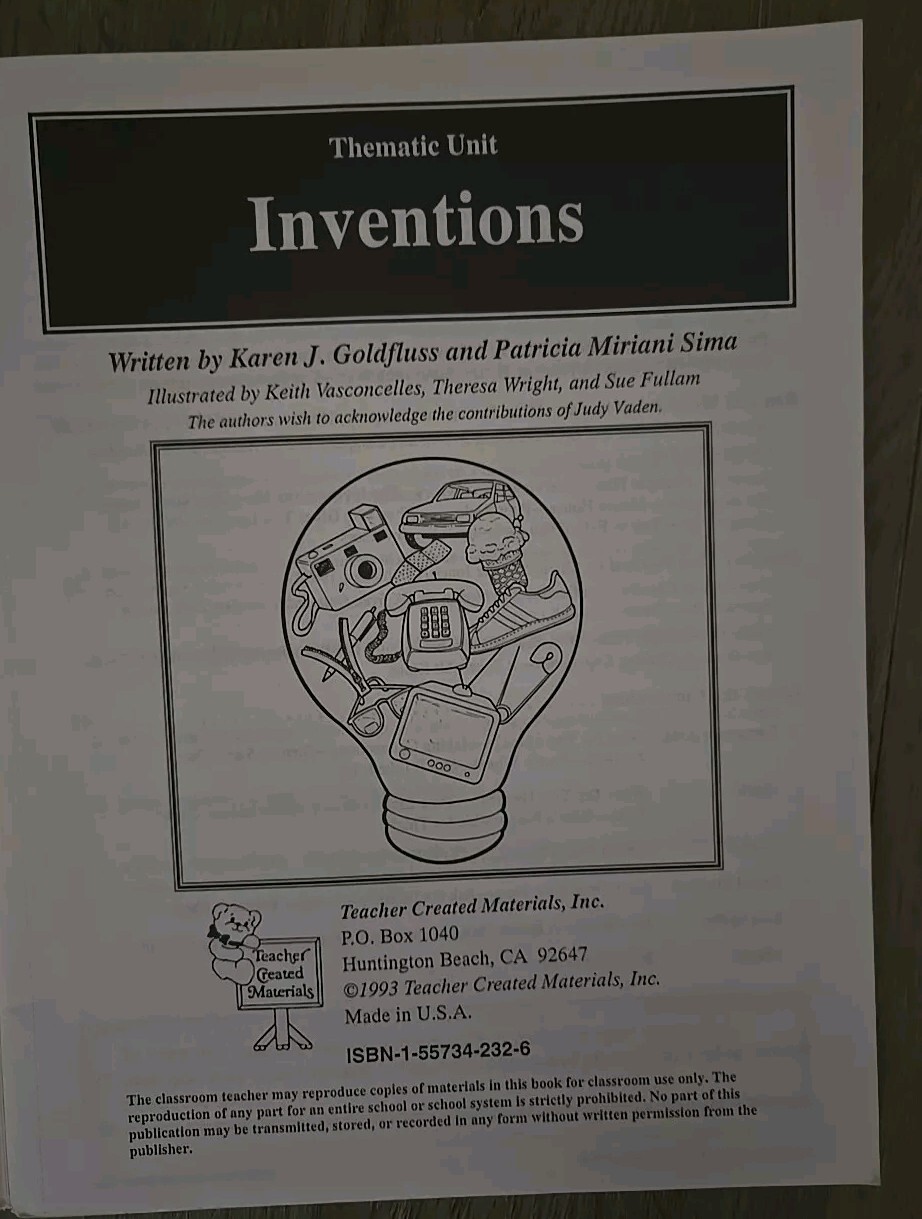 INVENTIONS Thematic Unit Teacher Created Materials © 1993 80 pages science theme