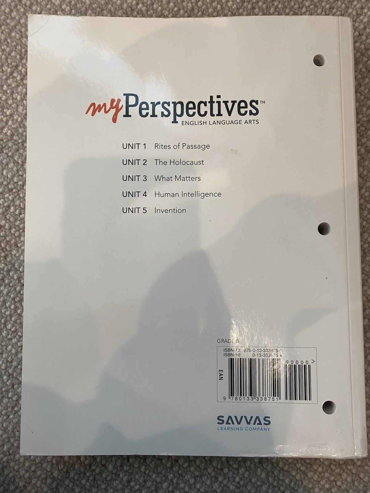 Savvas Learning Company myPerspectives English Language Arts Grade 8 Textbook