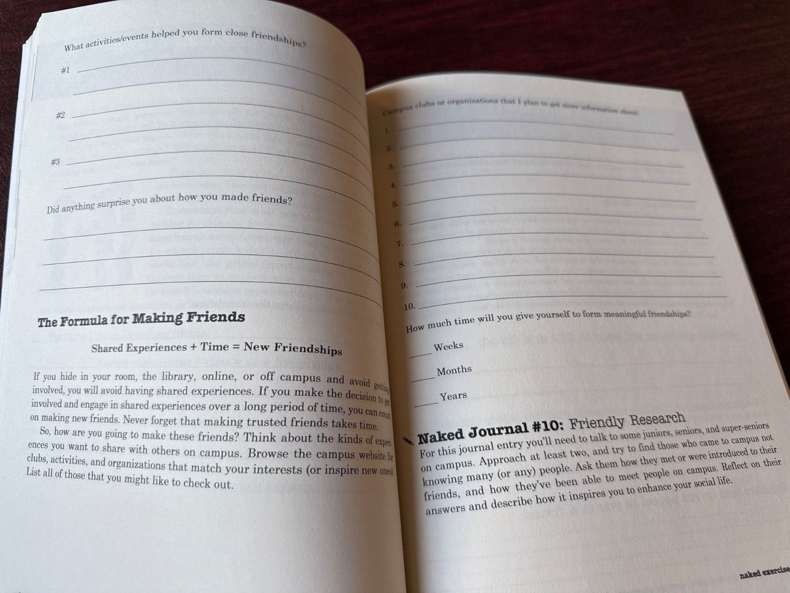 The Naked Roommate’s College First Year Survival Workbook, Freshman Help $23 NEW