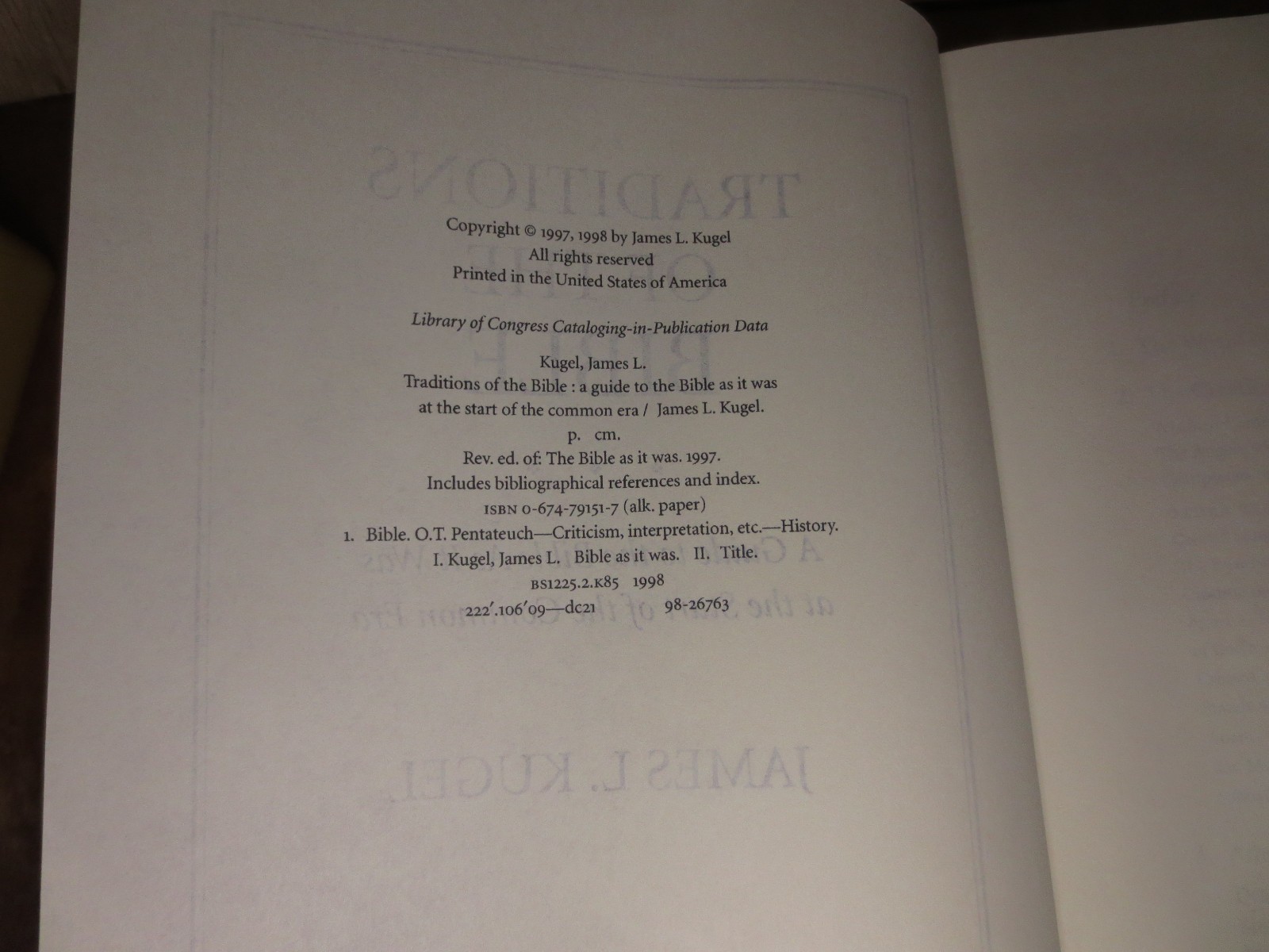 Traditions of the Bible : A Guide to the Bible As It Was at the Start 1998