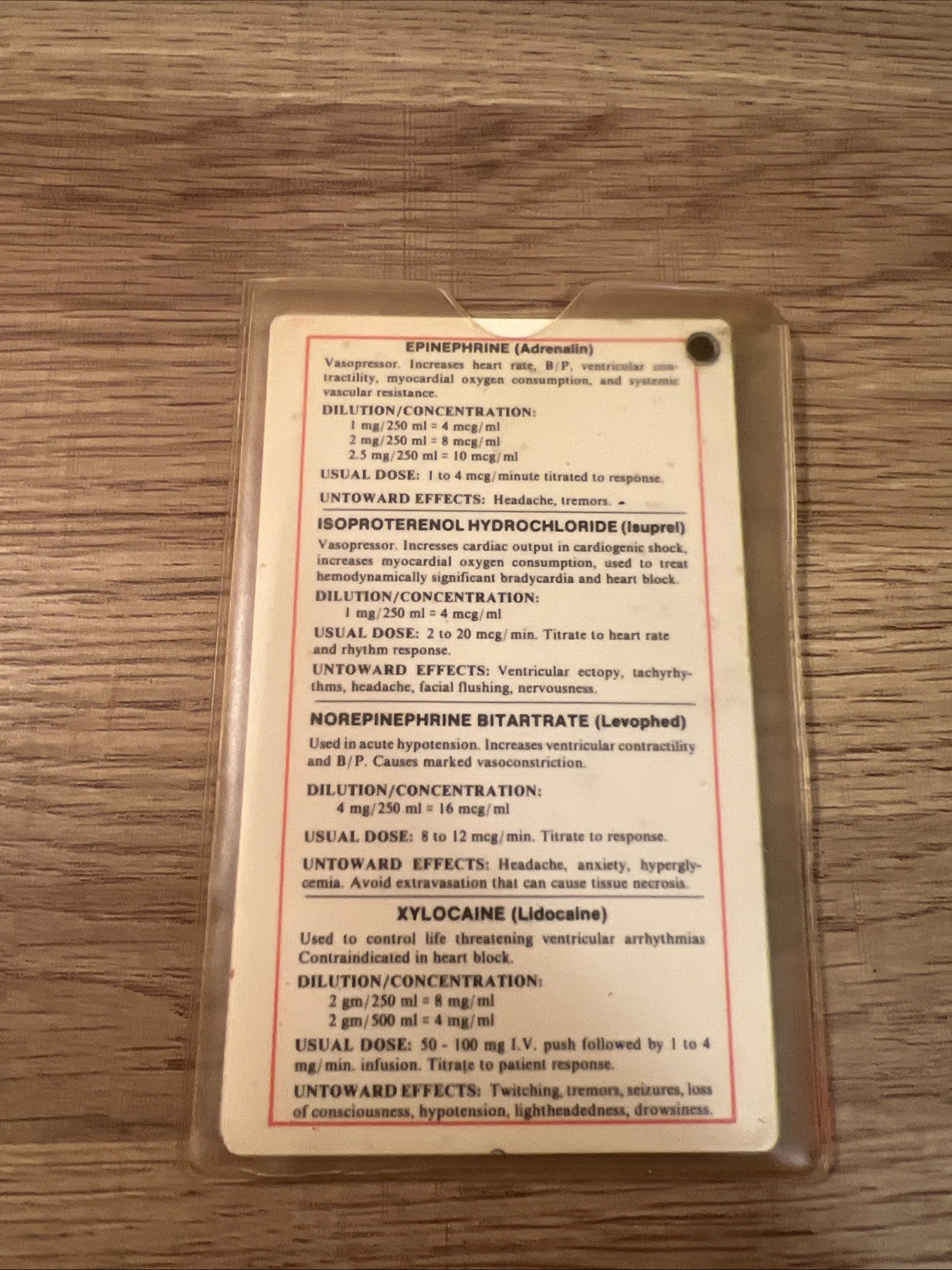 Medical Reference Cards Dosage Calculations With Slip