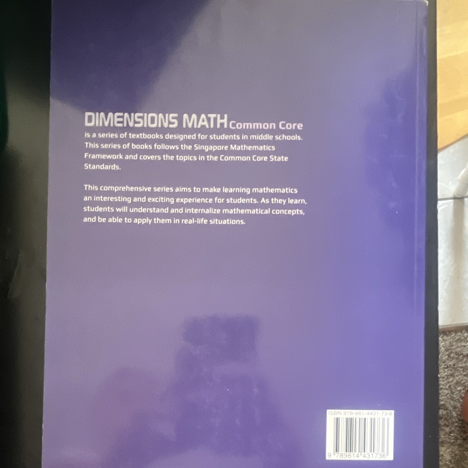 Singapore Math Dimensions Math 7B Common Core Textbook Paperback 2018