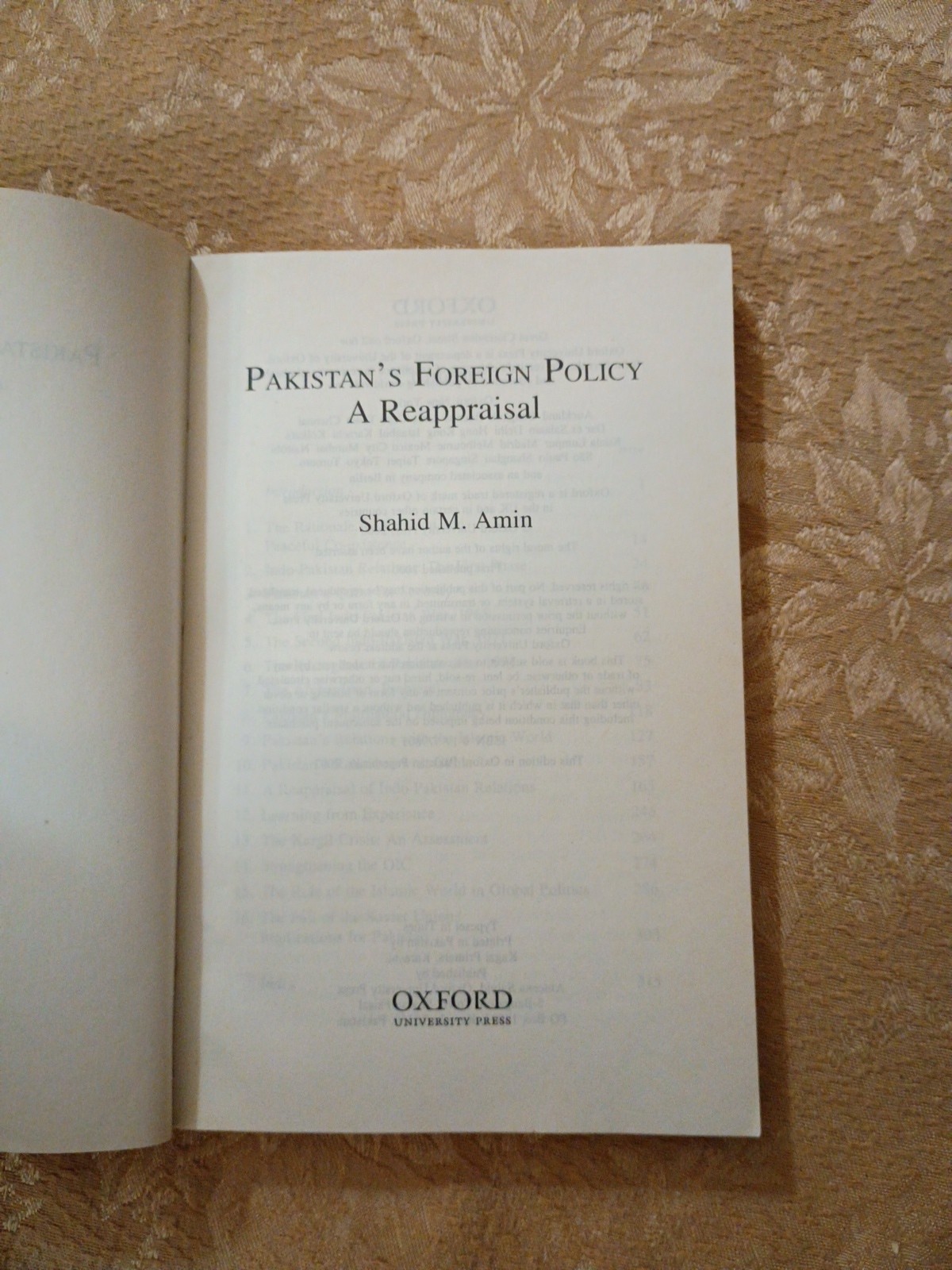 2002 Pakistan’s Foreign Policy A Reappraisal Shahid M Amin Oxford Paperback Book