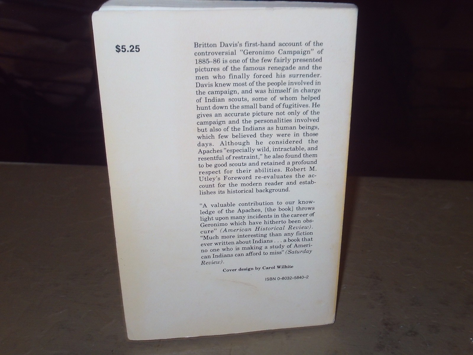 THE TRUTH ABOUT GERONIMO DAVIS 1ST TRADE PAPERBACK EDITION USED G 1976