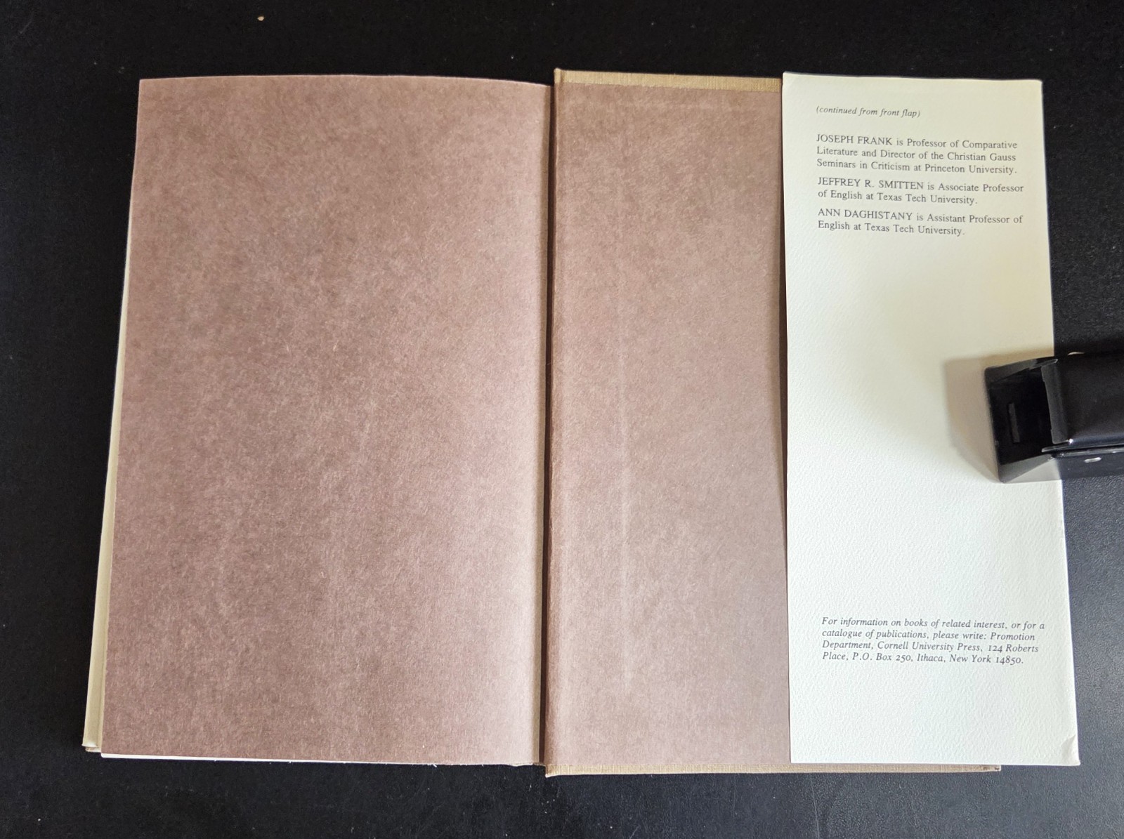 SPATIAL FORM IN NARRATIVE – Jeffrey Smitten & Ann Daghistany, Ed. (hc/dj) 1981