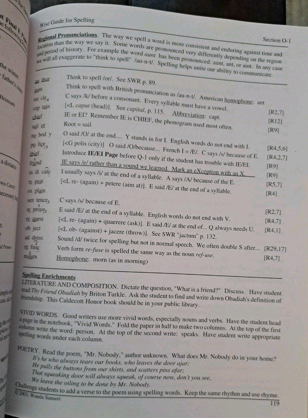Spell To Write & Read, & WISE Guide for Spelling, Wanda Sanseri -’02, ’03 – GOOD