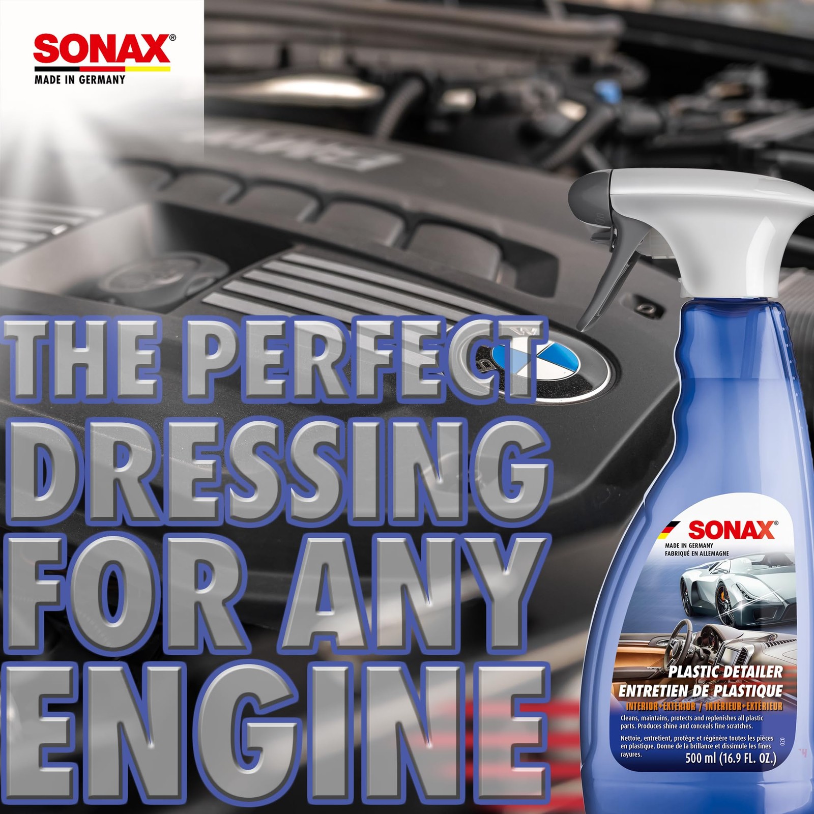 Plastic Detailer Interior Cleaner, Protectant & Engine Dressing 500ml