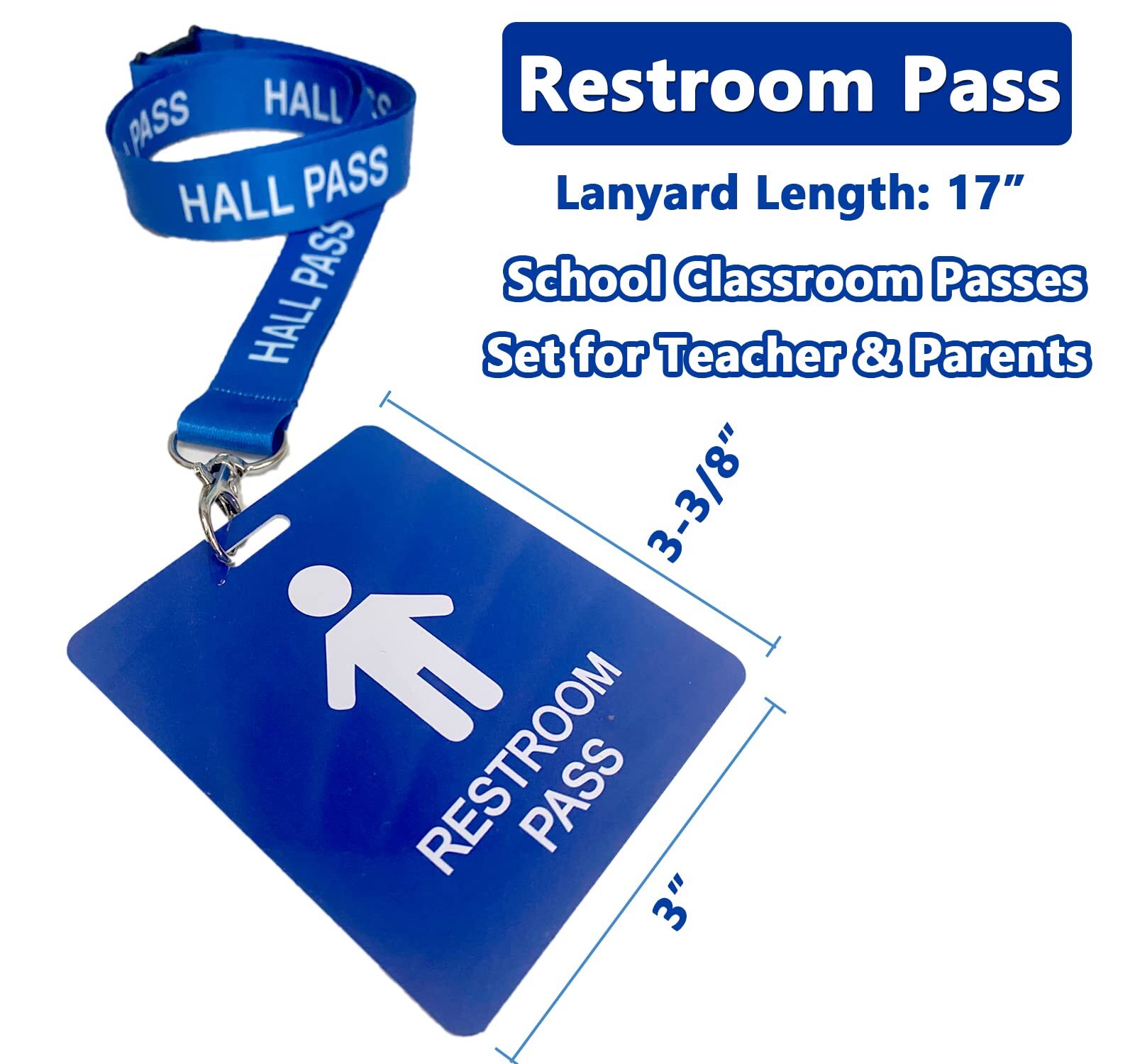 Student Hall Pass Lanyards with Unbreakable Card Passes 6PCS School Office Set