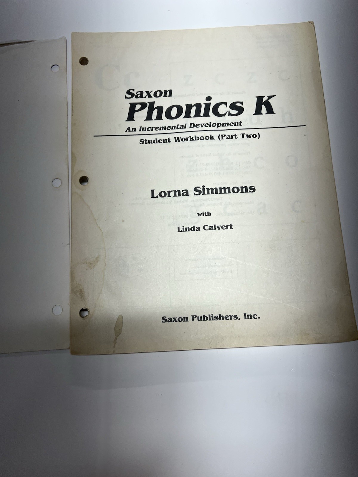 Saxon Phonics K SET student Workbook part 1 & 2 + Teacher’s manual kindergarten