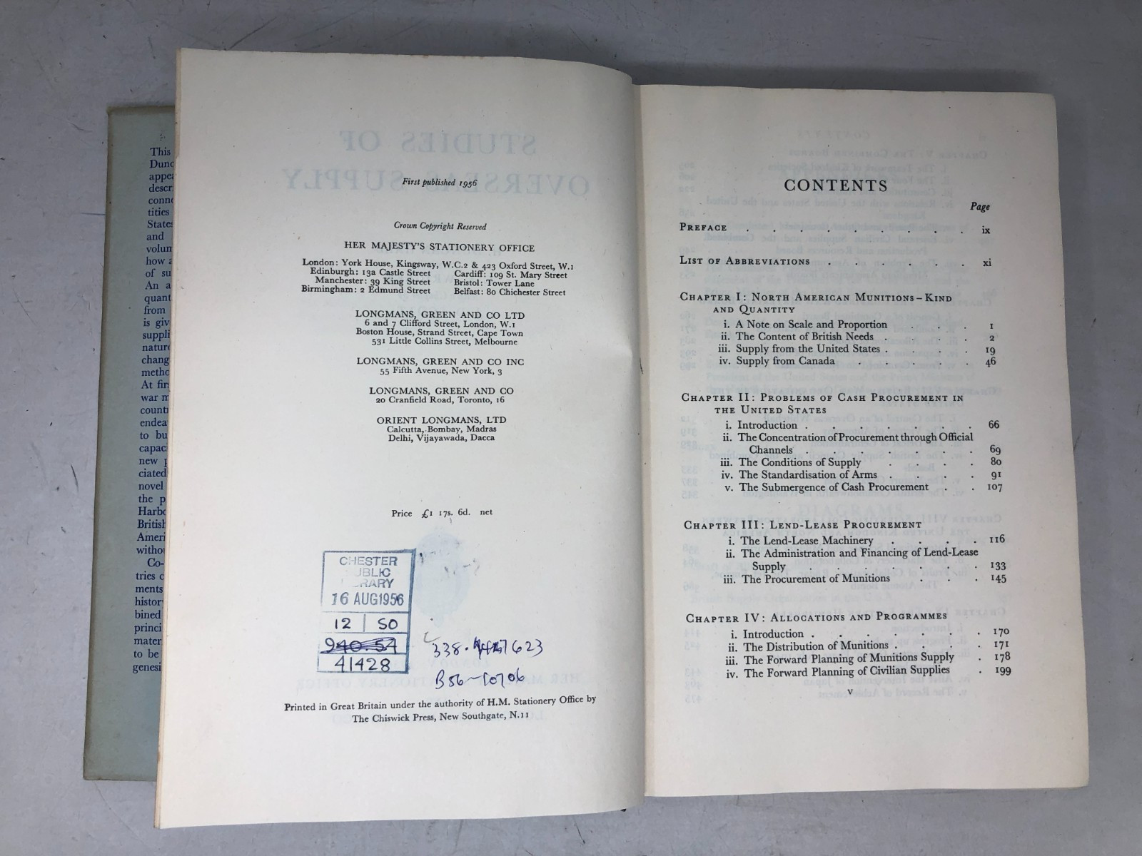 Studies of Overseas Supply, Ex-Library, 1956, E-120