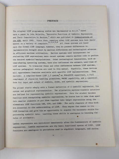 LISP 1.5 PRIMER BY CLARK WEISSMAN (1967, SC)-DICKENSON SR. IN COMPUTER & INFO SC