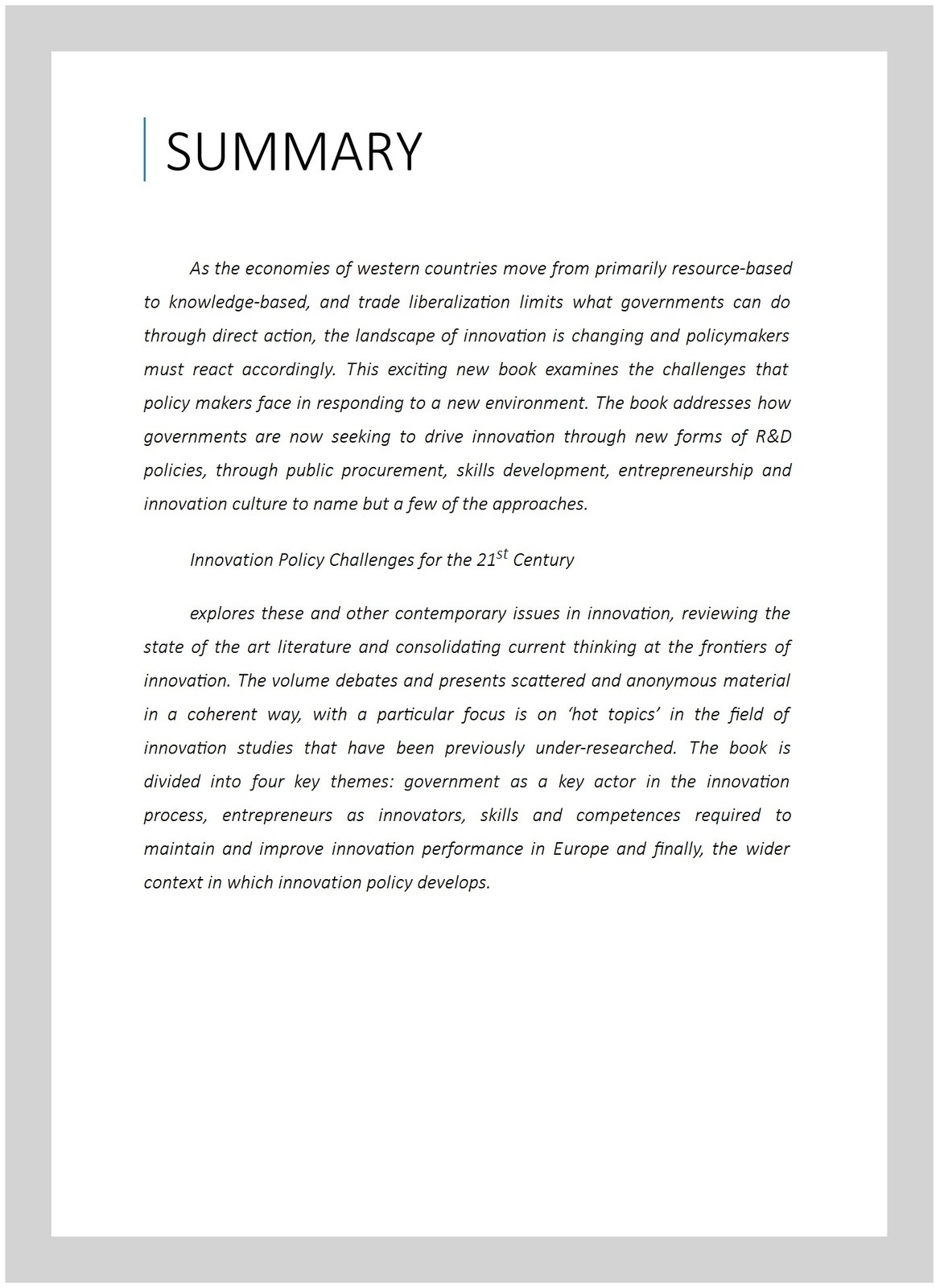 Innovation Policy Challenges for the 21st Century, Paperback by Cox, Deborah …