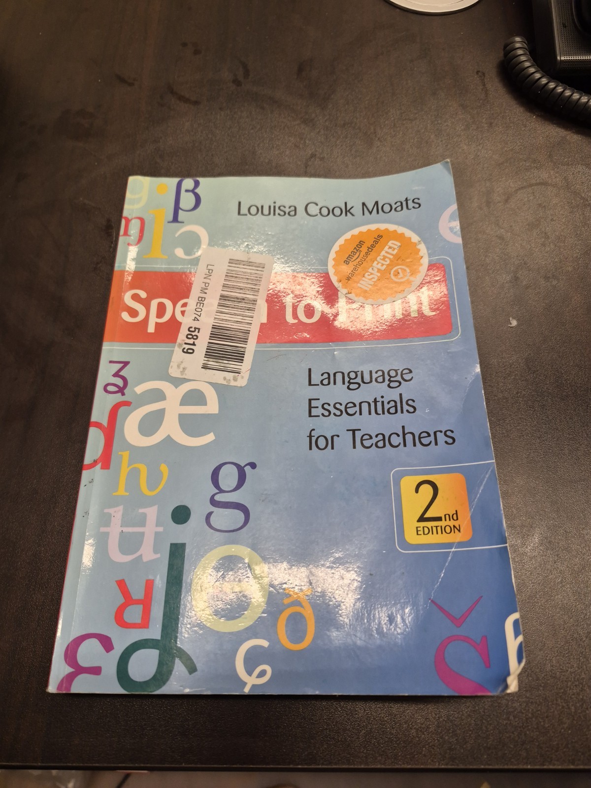 Speech to Print 2nd Ed Language Essentials for Teachers Louisa Cook Moats PB
