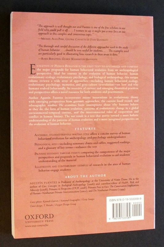 SIGNED in Person w/ Event Photos – Evolution of Human Behavior, Agustin Fuentes!
