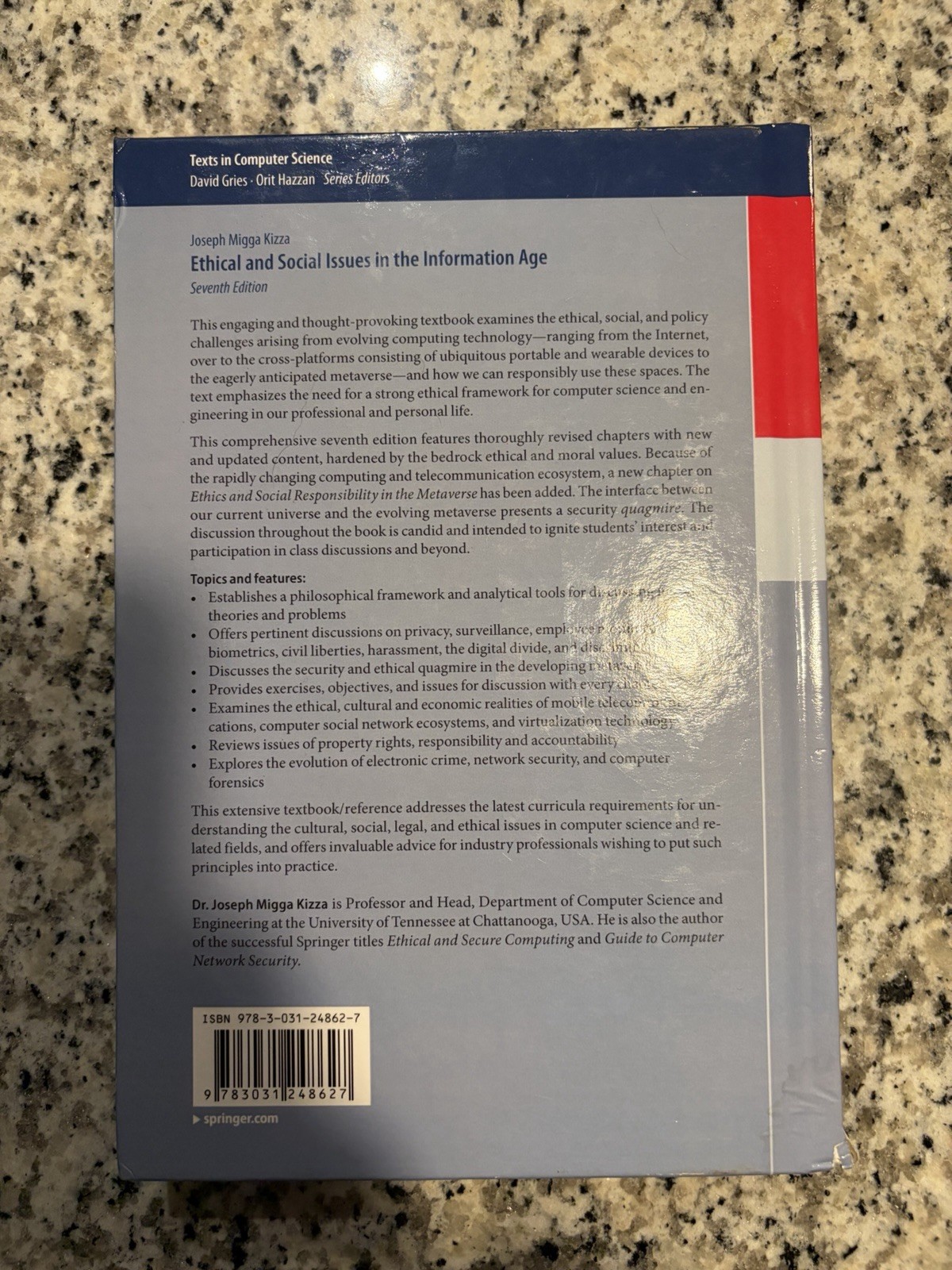 Ethical and Social Issues 7th Ed. Joseph Migga Kizza Springer Hardcover