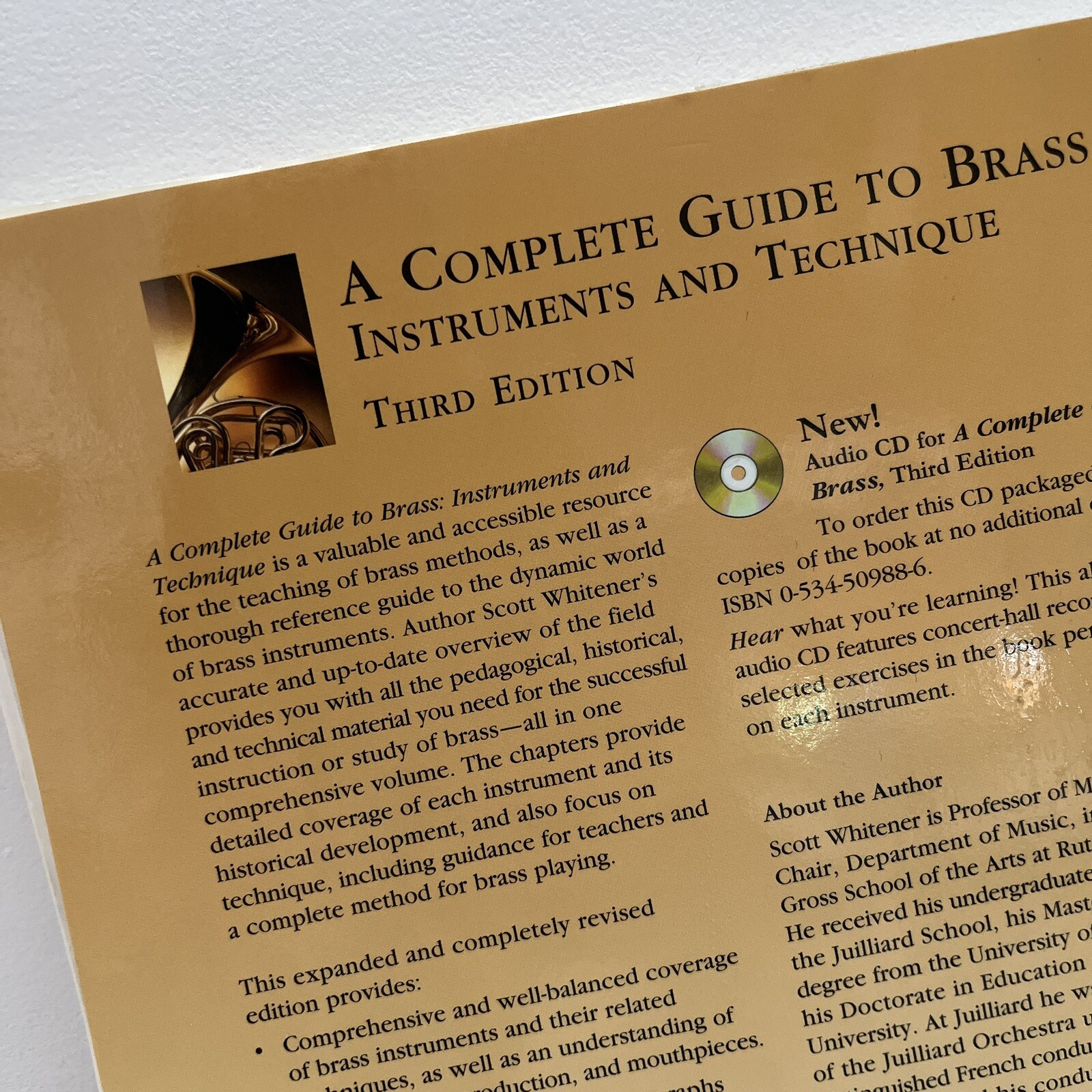 Complete Guide to Brass : Instruments and Technique by Scott Whitener with CD
