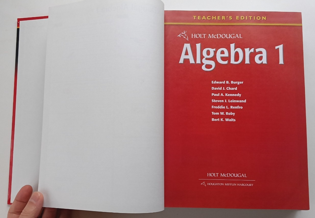 Algebra 1 Teacher’s Edition – Holt McDougal (Houghton Mifflin Harcourt, 2011) HC