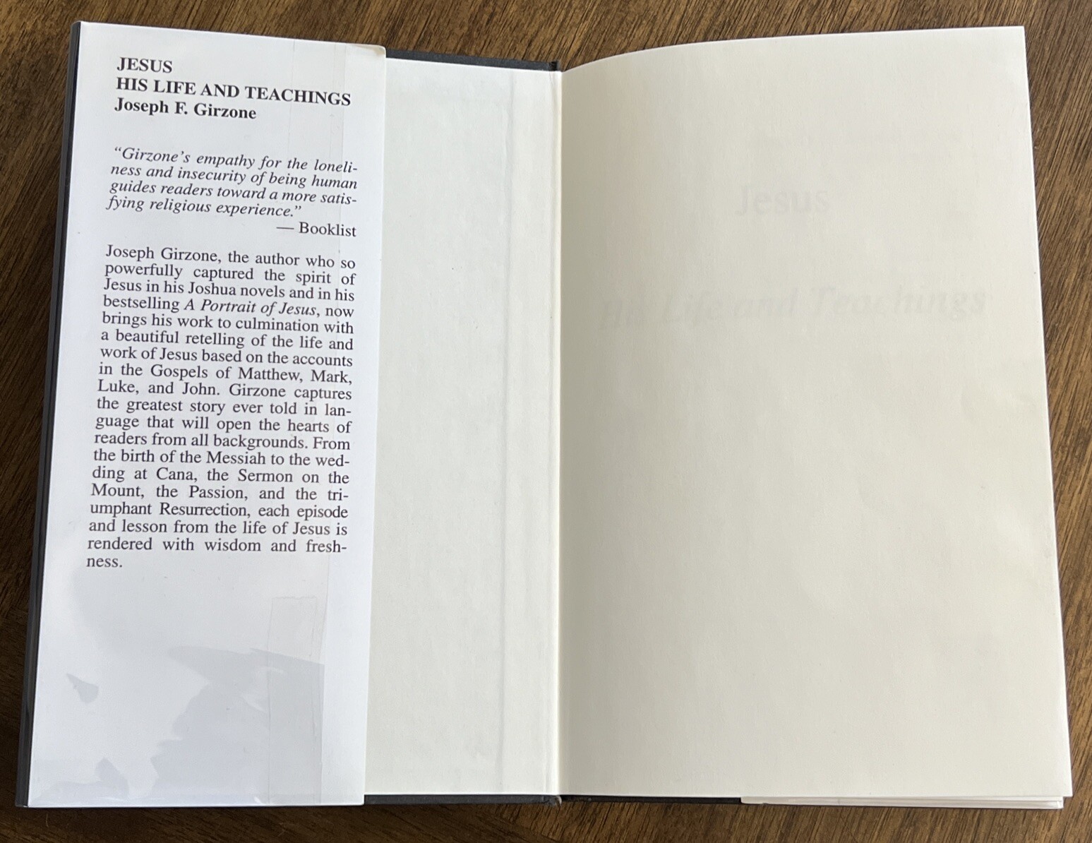 JOSEPH F. GIRZONE – JESUS: HIS LIFE AND TEACHINGS – LARGE PRINT HARDCOVER