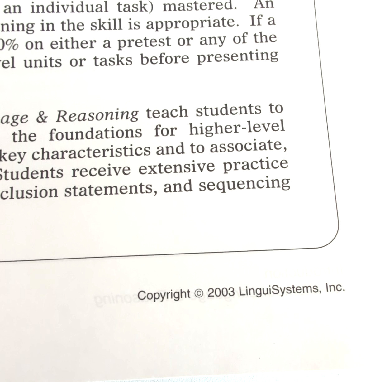 LinguiSystems: no glamour language & reasoning; Autism ASD Speech Therapy NO CD