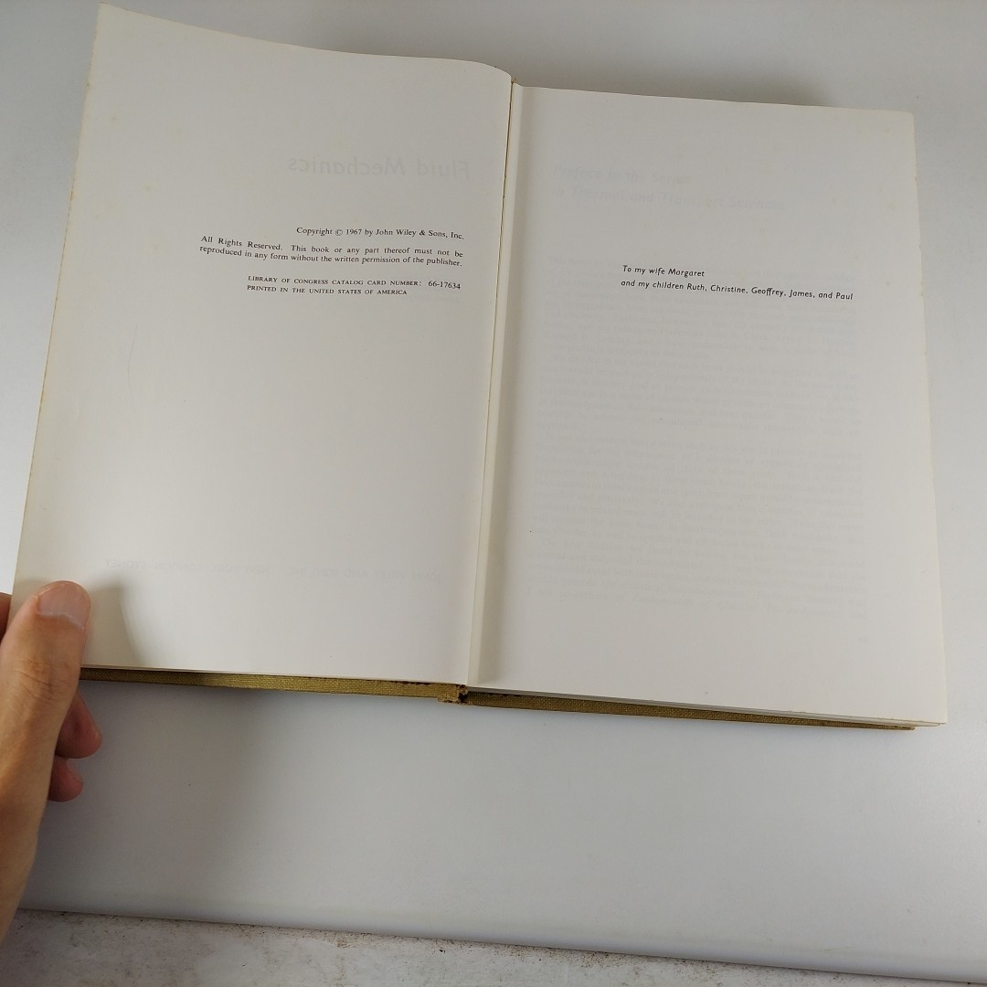 Fluid Mechanics by Arthur G. Hansen 1967 John Wiley and Sons Illustrated HC