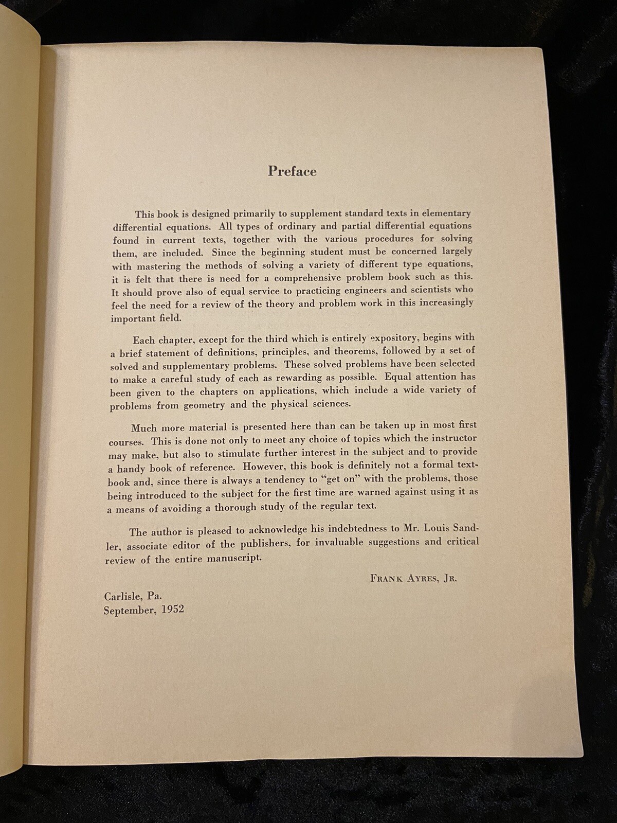 Schaum’s Outline Ser.: Differential Equations Frank Ayres Jr. 1952 Theory Prob
