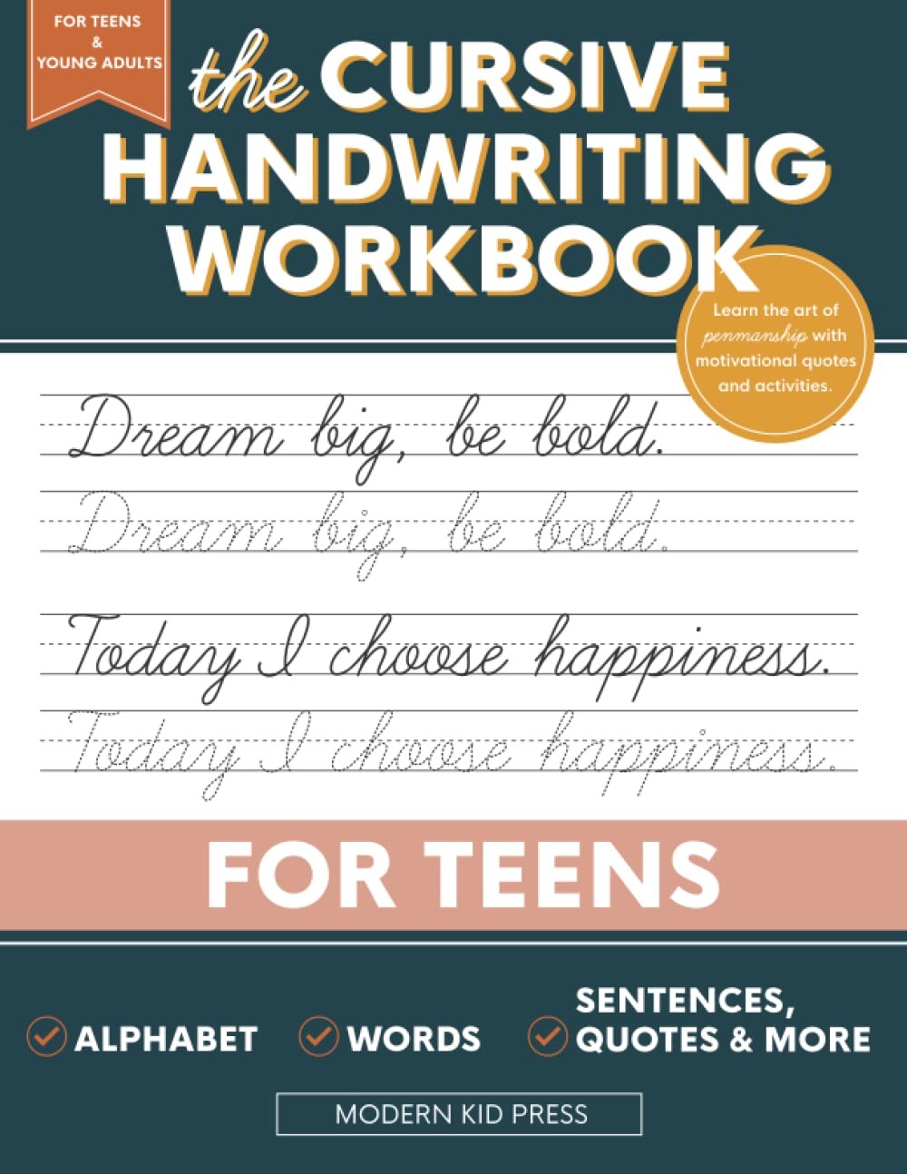 The Cursive Handwriting Workbook for Teens Learn the Art of Penmanship in thi…