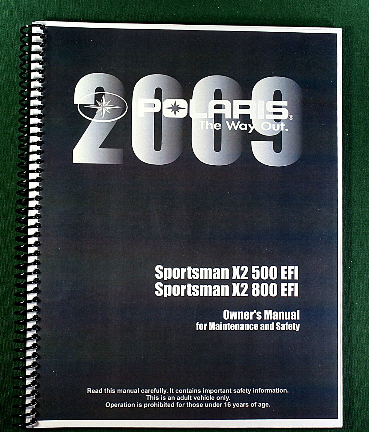 2009 Polaris Sportsman X2 500 EFI ATV Owner’s Manual: 148 Pages & Clear Covers!
