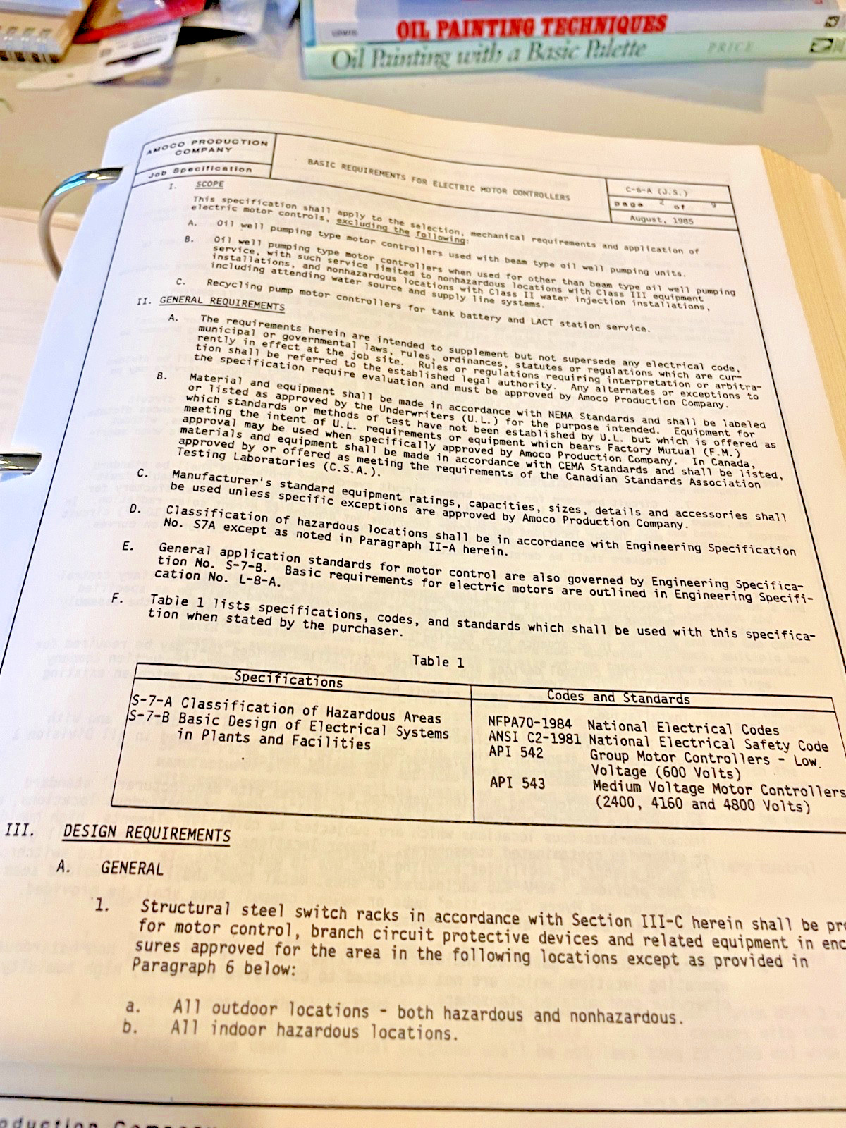 Amoco Production Company Design and Construction Specifications