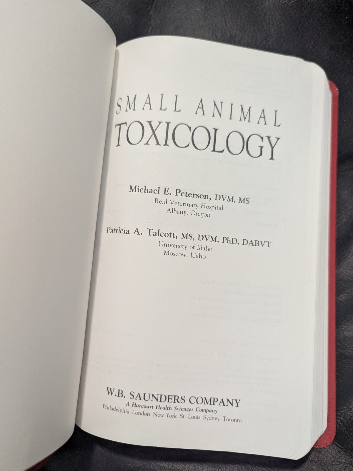Small Animal Toxicology by Peterson DVM MS, Michael E., Talcott MS DVM PhD D