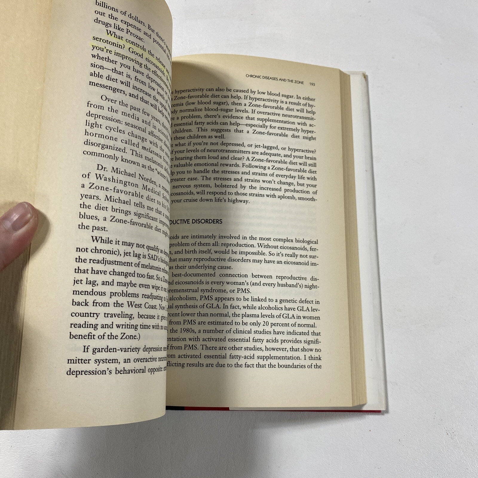 The Zone : A Dietary Road Map – Barry Sears (Dust Jacket, 1995, 1st Edition)