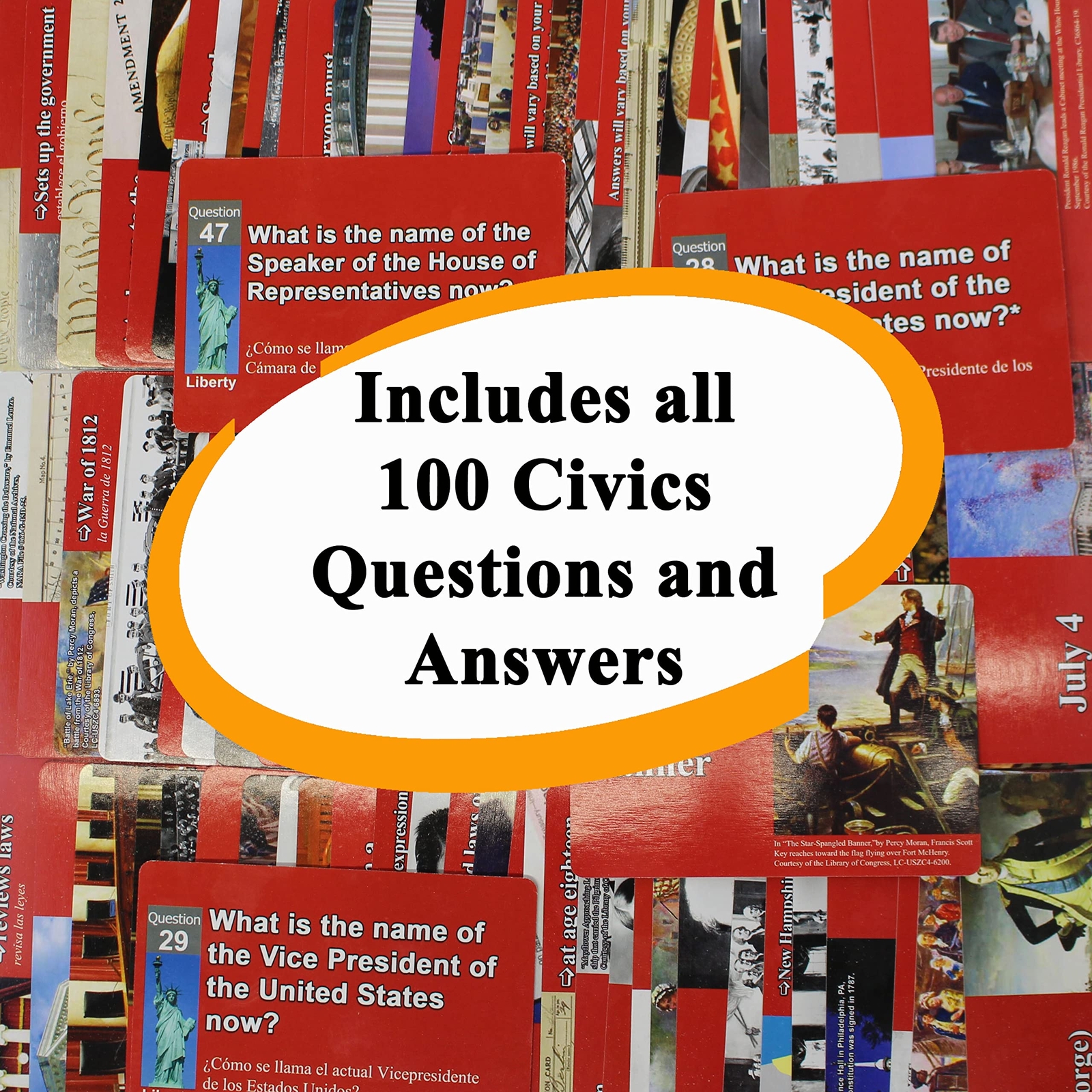 Civics and English flashcards to Study for The US citizenship Test with Offic…